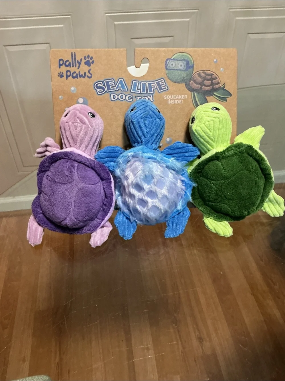 Brand New Pally Paws~ Set / 3 Little Turtle 🐢 7”   Squeaky Dog Toy with Squeaker